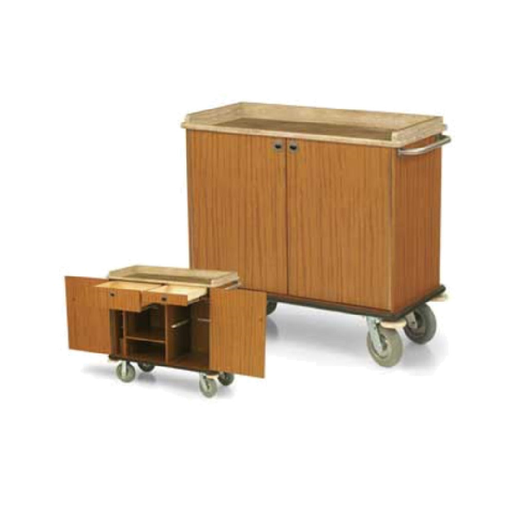 Forbes Industries 4968 Room Service Cart 3-sided Avonite Top 2-drawer Enclosed Cabinet
