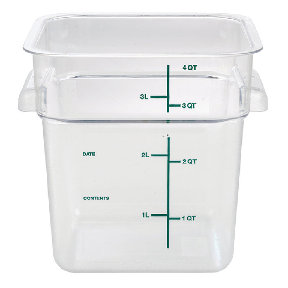 Hubert 26991 - HUBERT® 4 Qt Clear Plastic Storage Container - 7"L X 7"W X 7 1/4"D