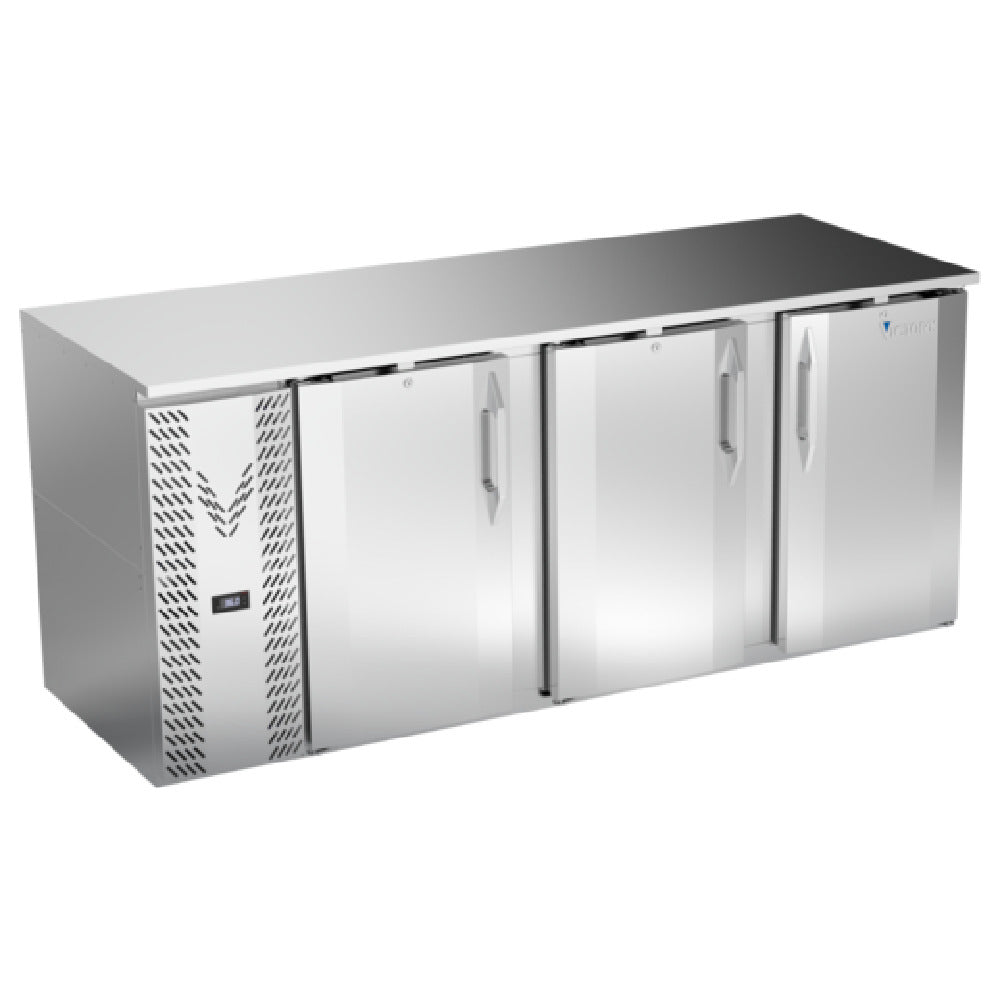Victory VBB78HC-S - Back Bar Refrigerator, Three-section, 78"W X 30-1/8"D X 34"H