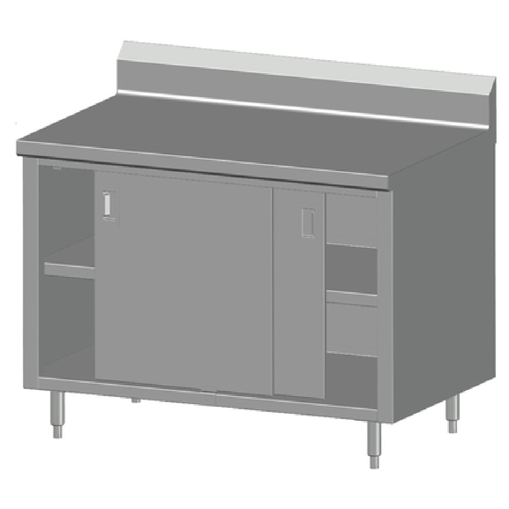 SPG 4CBT-30BD - Universal Stainless Work Table, Cabinet Base With Sliding Doors, 48"W X 30"D