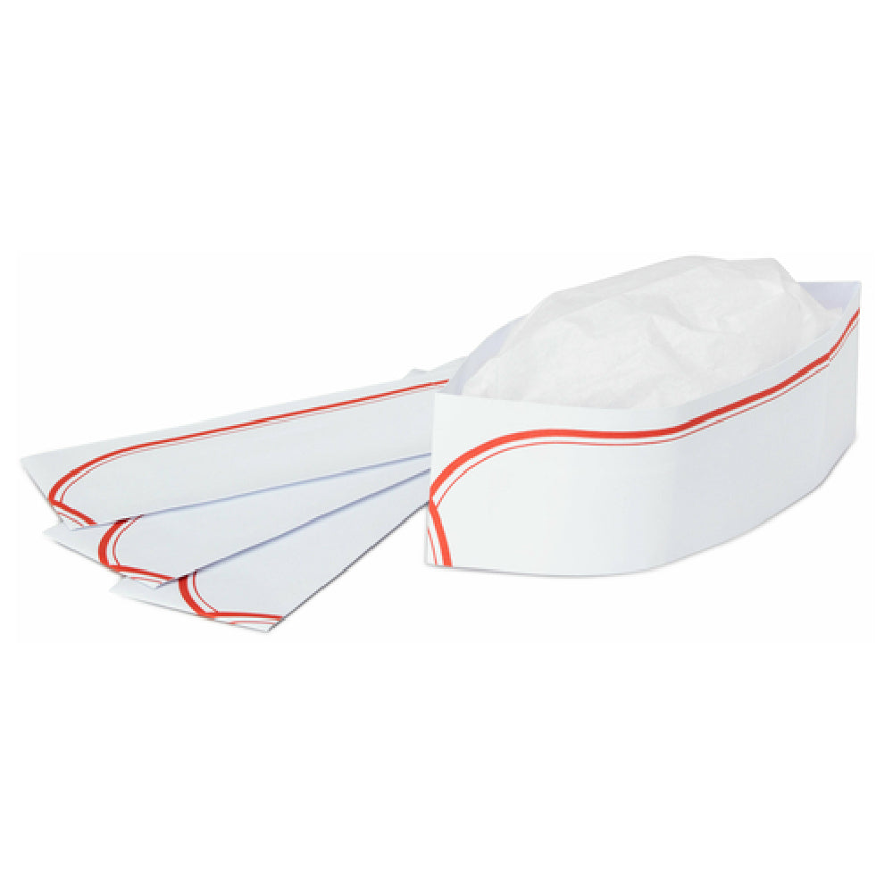 Royal PPR OS RED - Disposable Overseas Cap, Paper Crown, Red (100 Per Box, 10 Boxes Per Case)