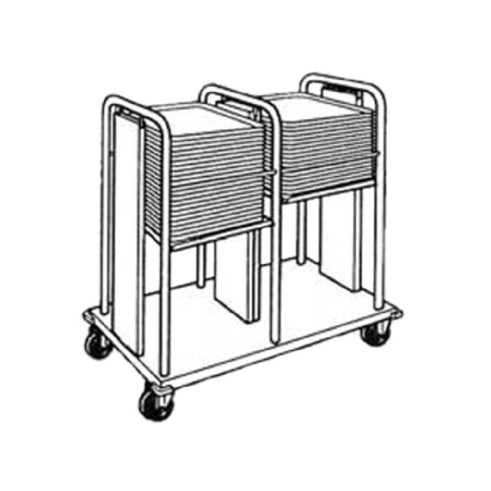 Piper Products PT/1222MO2 - Mobile Tray Dispenser, Solid Bottom, Double Stack