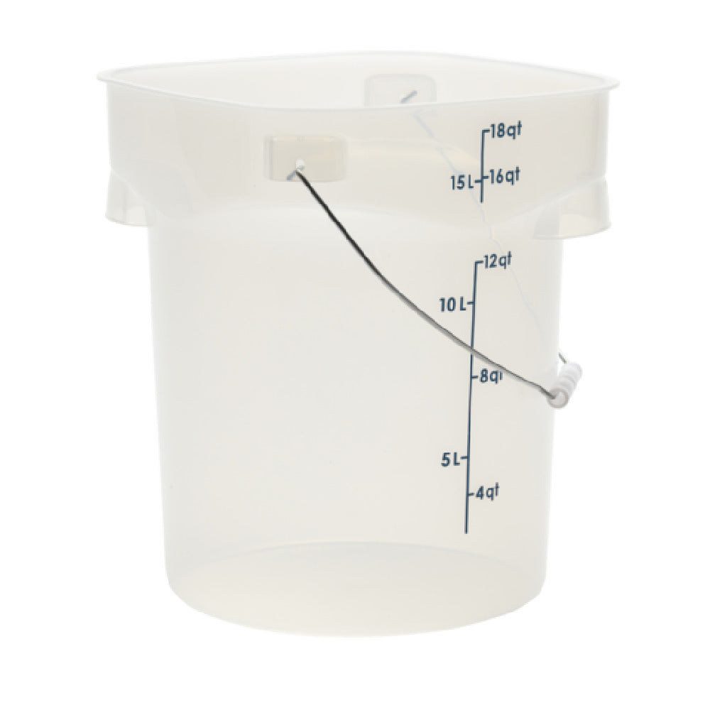 Cambro PWB18PROPP190 CamRound® FreshPro Pail With Bail 18 Qt. Capacity 11.4"L X 11.4"W X 13.3"H