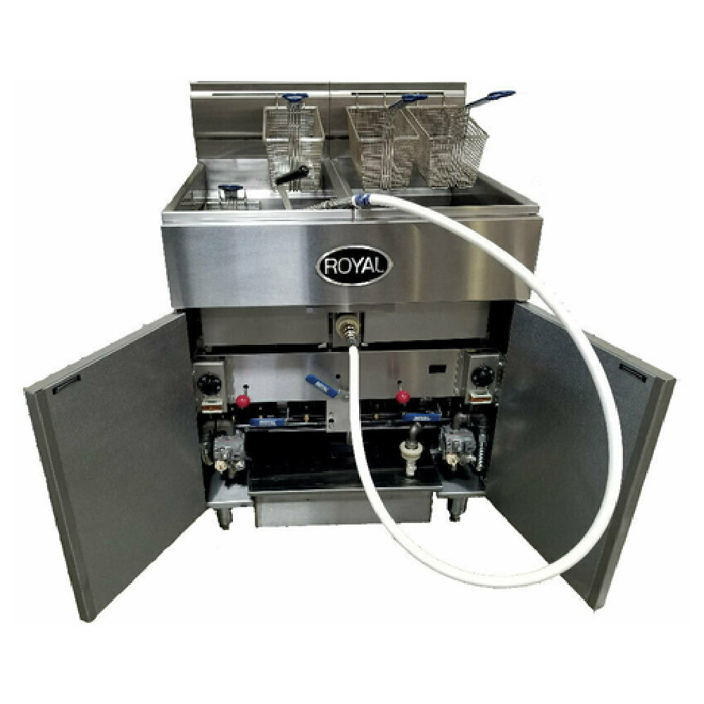 Royal Range Of California RFT-50-2-DM2_NAT Multivat Fryer Battery Gas Floor Model
