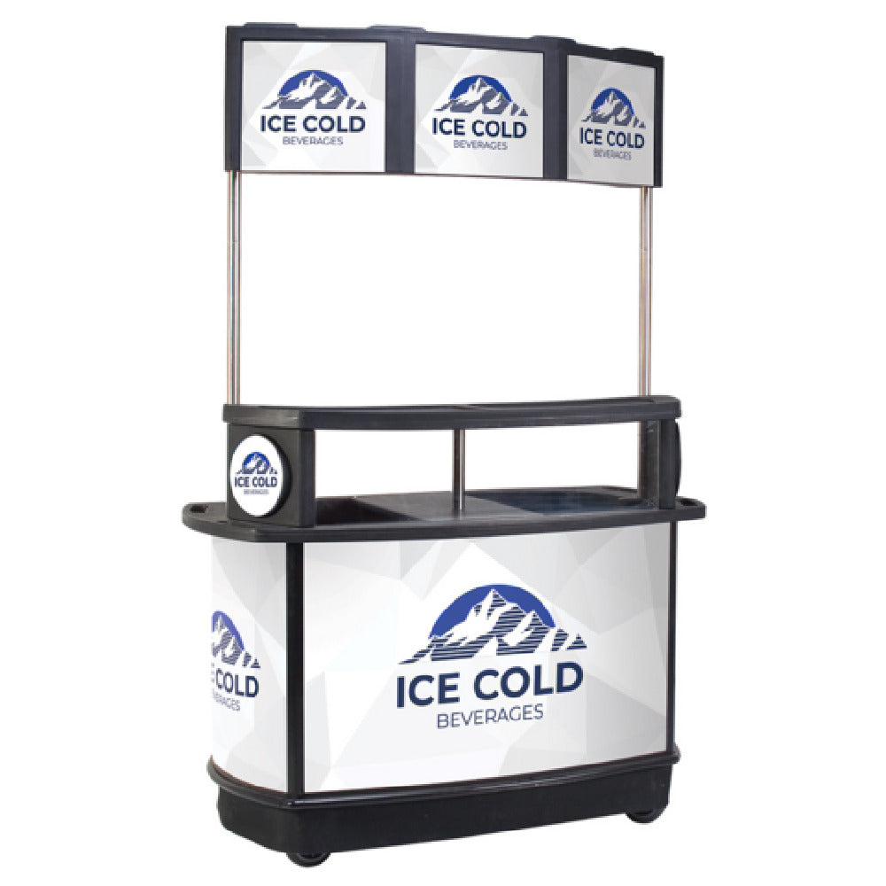 Iowa Rotocast Plastics Inc. 3801067 CYK Kiosk Cart 60-1/2"W X 31"D X 96"H "Ice Cold" Graphics