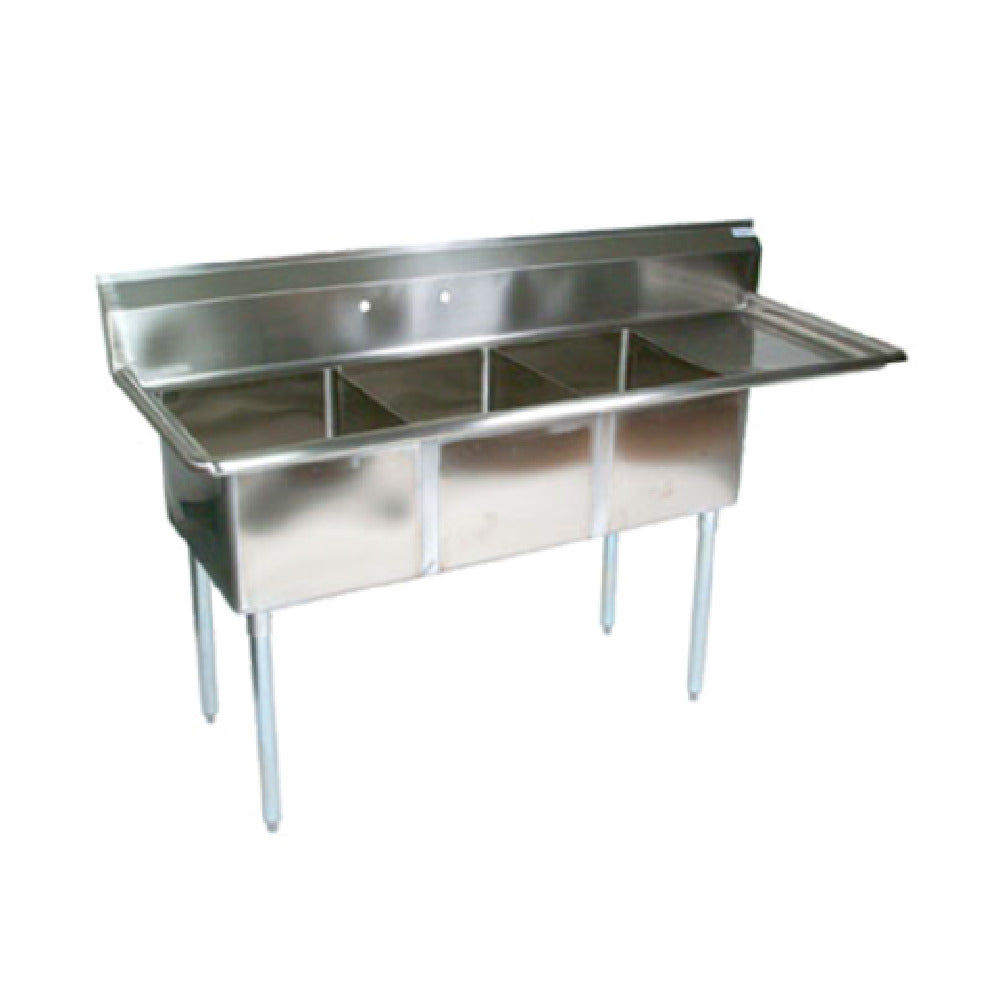 John Boos E3S8-18-12R18 E-Series Sink 3-compartment 74-1/2"W X 23-1/2"D X 43-3/4"H Overall Size