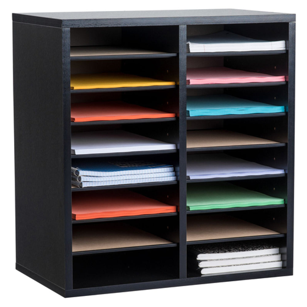 Alpine Industries ADI500-16-BLK Paper Sorter/Literature File Organizer 16 Compartment