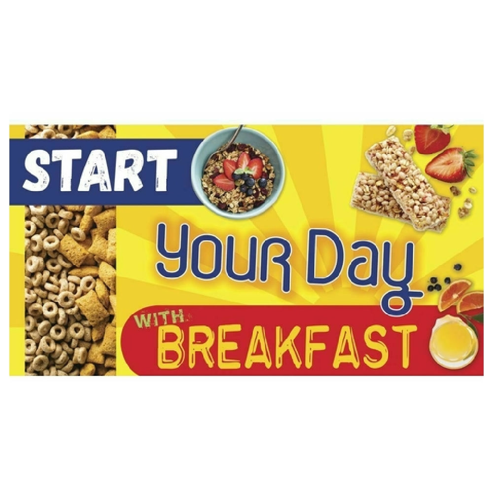 Hubert 90873 - Magnetic Sign, "START Your Day WITH BREAKFAST", 49"L X 26"H