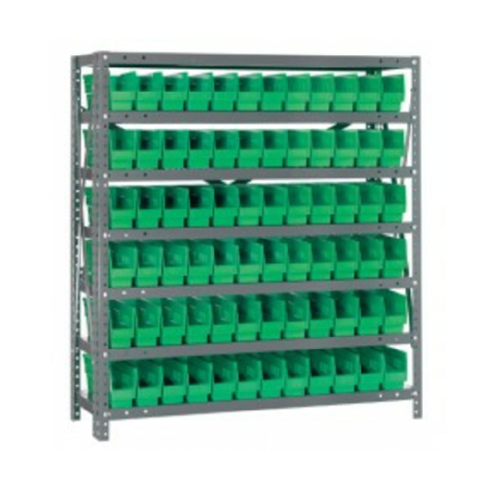 Quantum 1239-100_GREEN - Shelving Unit, 12"D X 36"L X 39"H, Heavy Duty