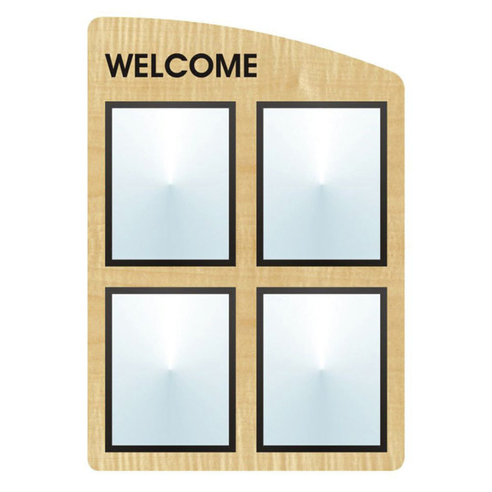 Hubert 13877 - Menu Board, 4-pocket, Wall-mount