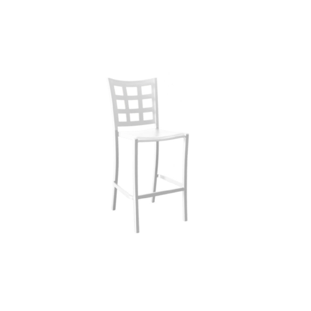 Grosfillex UT640096 - Plazza Stacking Barstool, Window Back Design, Aluminum Seat And Frame