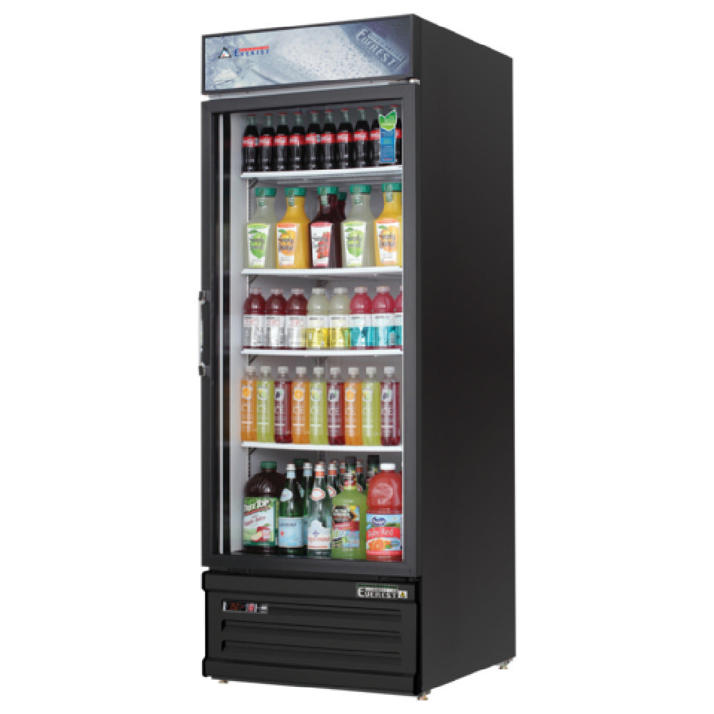 Everest Refrigeration EMGR24B Reach-In Glass Door Merchandiser Refrigerator One-section