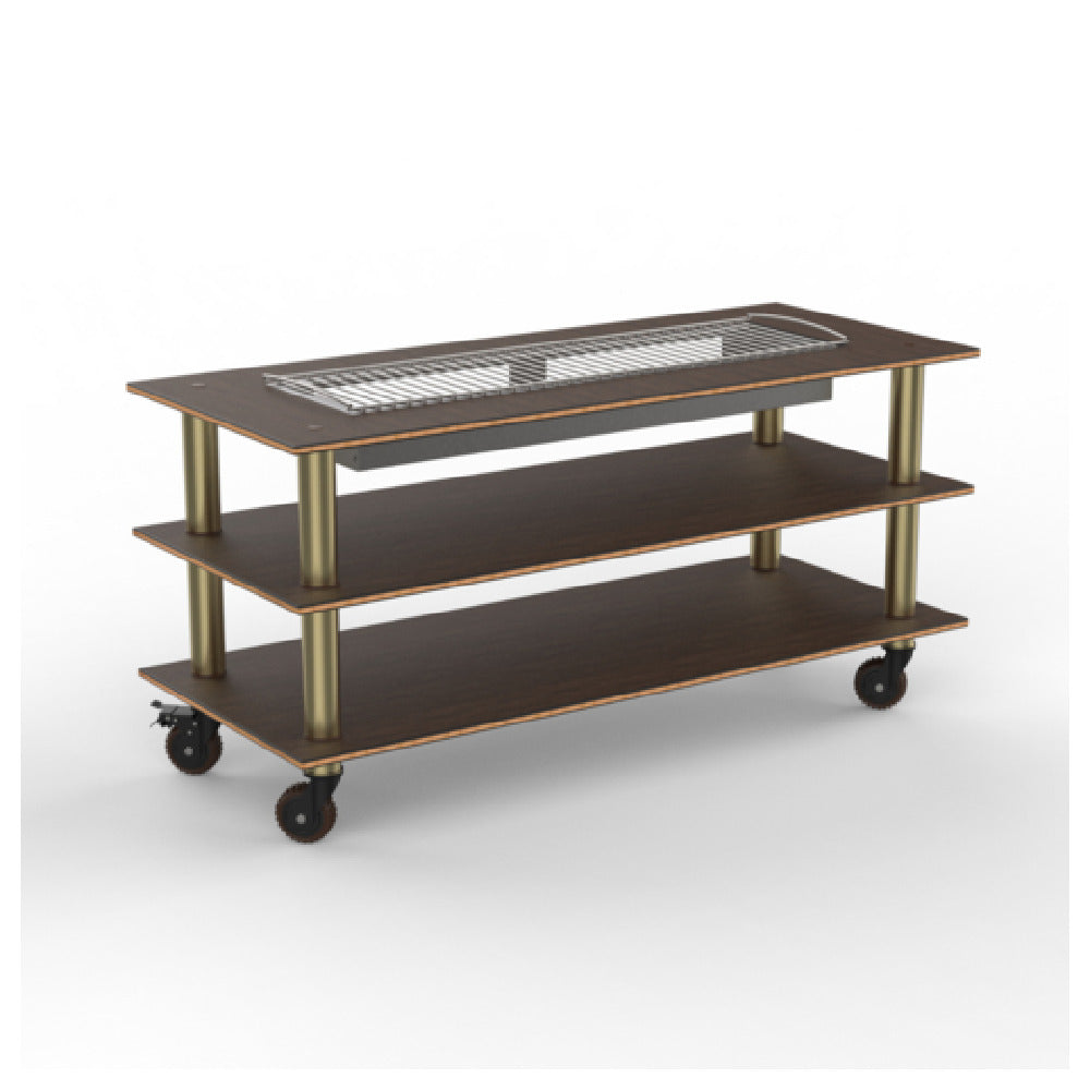 Steelite MGCMLD06WBXH - Modular Heat Table Mango Brushed Brass Heavy Duty Caster