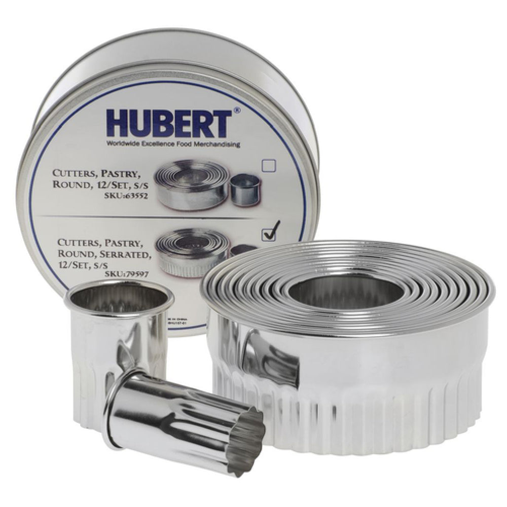 Hubert 79597 - Pastry Cutter Set, 12-piece, Graduated Sizes: 1"