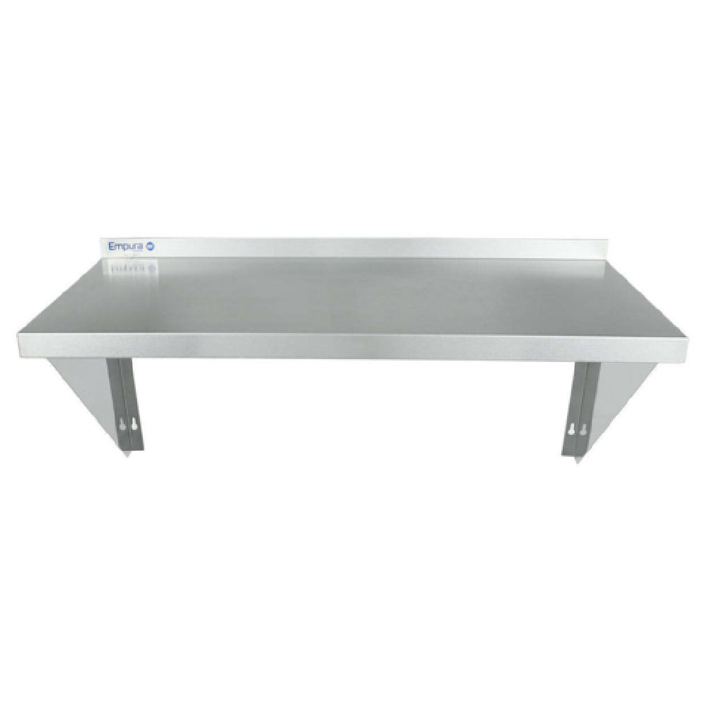 Empura 1836WS16G - Wall Mount Storage Shelf, 36"W X 18"D X 15.75"H, Heavy-duty 16 Gauge 430 Stainless Steel Shelf And Brackets