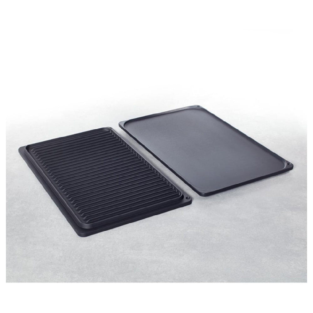 Rational 60.71.617 Grilling & Searing Plate 1/1 Size 12-3/4" X 20-7/8" (the Continuous Lip At The Back Makes It Ideal For Roasting Food That Is Likely To Give Off Fat Or Liquid Coated With TriLax Coating)