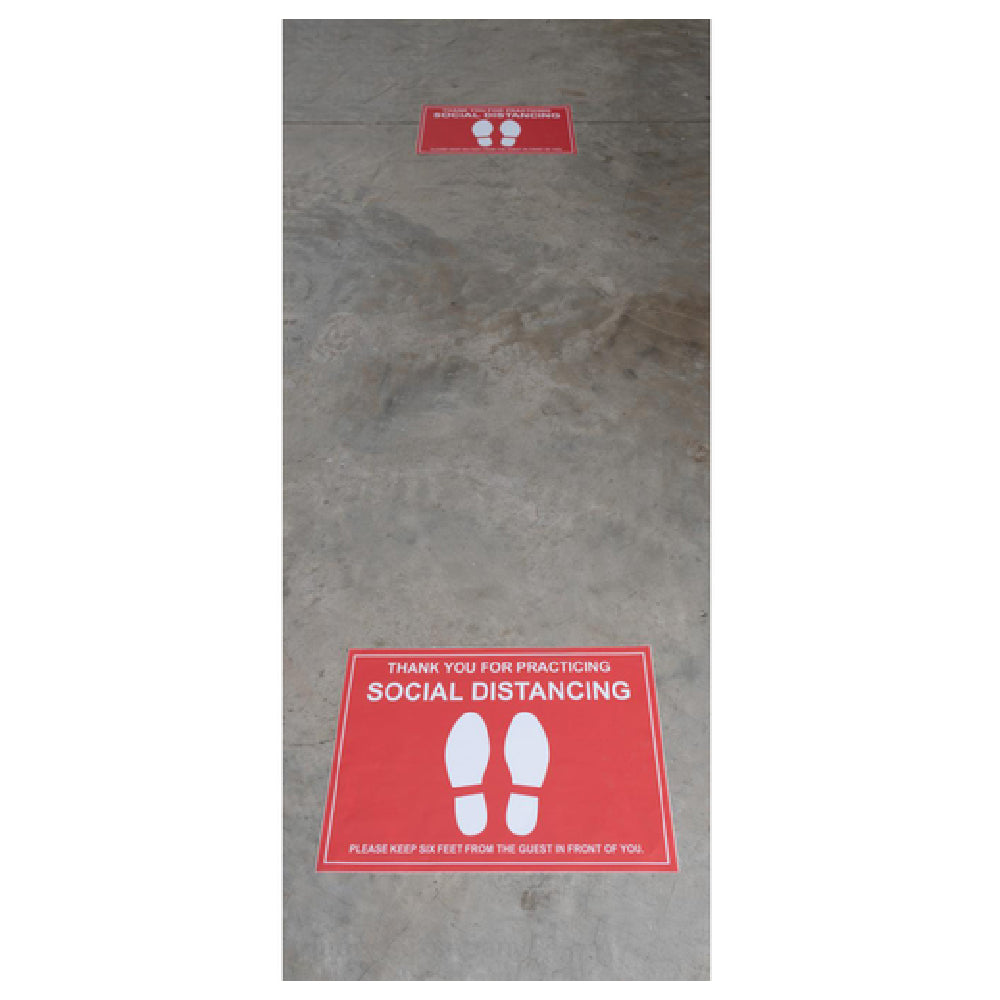 Hubert 90851 - Floor Decal, "thank You For Practicing Social Distancing, Please Keep Six Feet From The Guest In Front Of You"