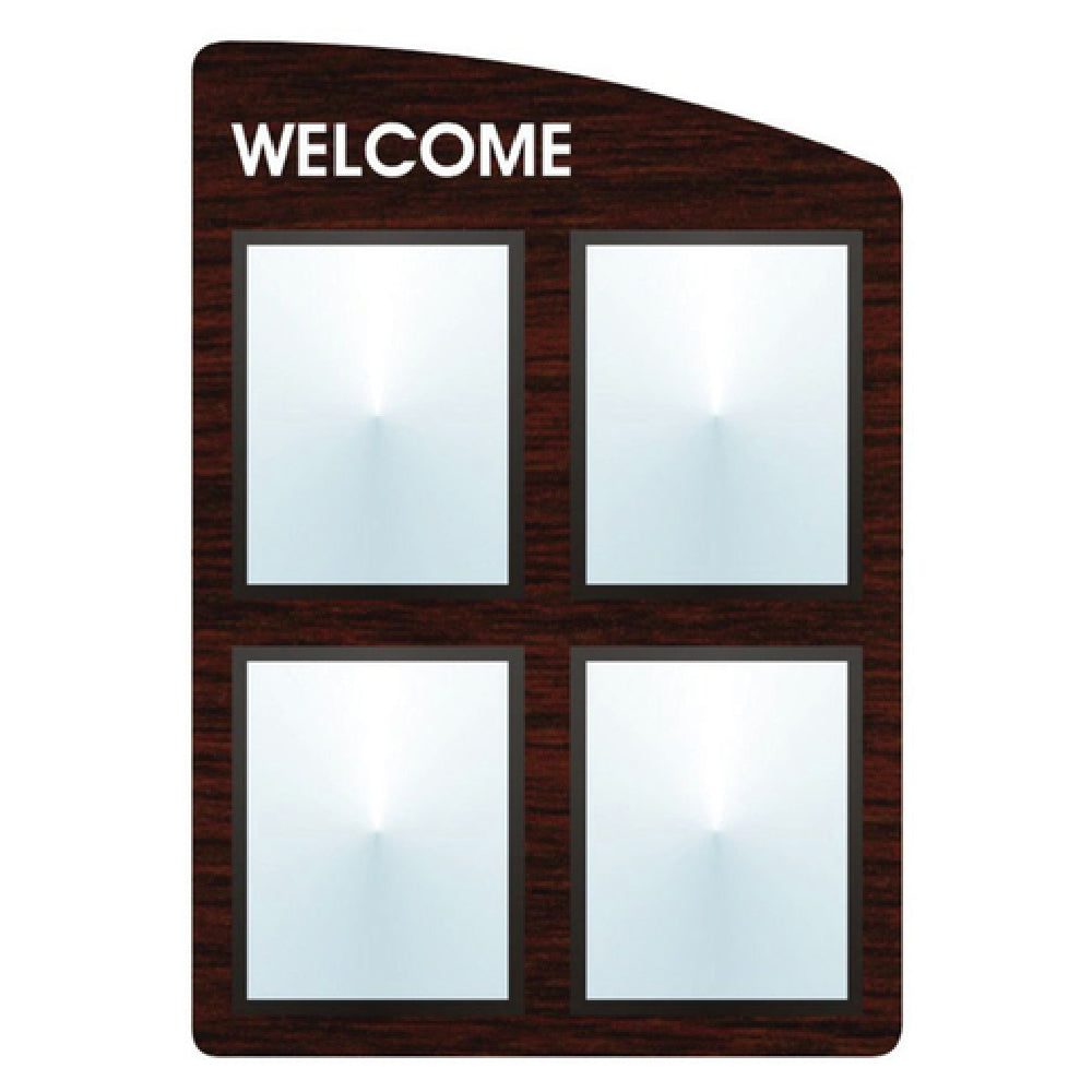 Hubert 86705 - Menu Board, 4-pocket, Wall-mount