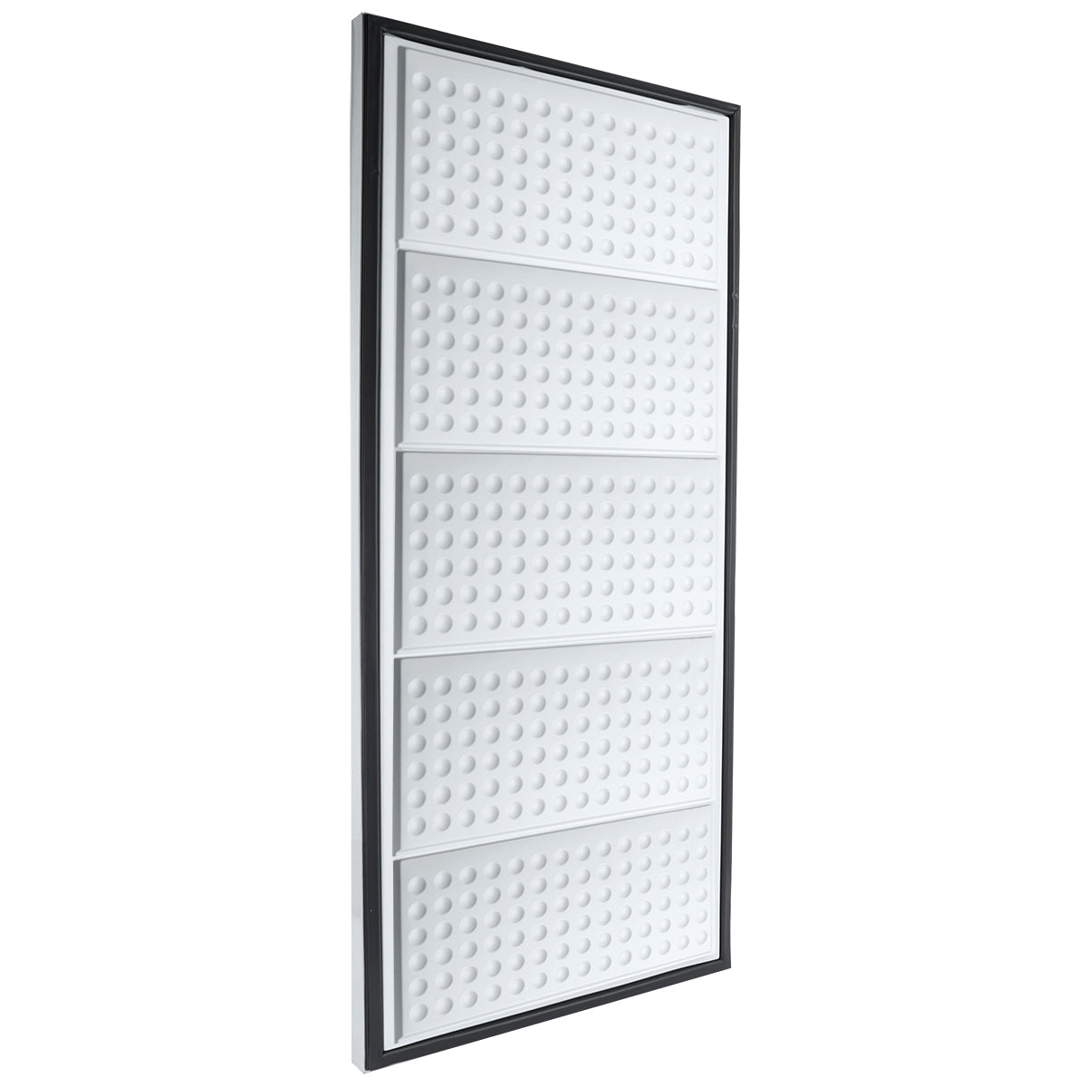 A rectangular white plastic tactile panel from Empura Refrigeration, bordered by a black frame. The vertically oriented panel shows a grid of raised circular bumps and three horizontal indentations, highlighting its textured surface. Ideal for Door Right use.