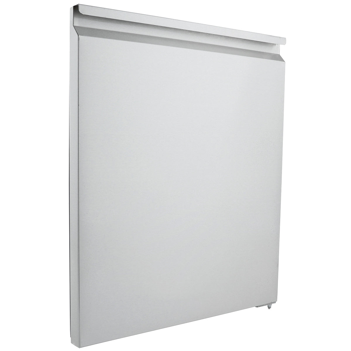 A rectangular, white, wall-mounted radiator with smooth, flat panels and slightly angled top edges, photographed against a white background. Its minimalist design and clean lines pair well with modern Empura Refrigeration or Empura Parts installations.