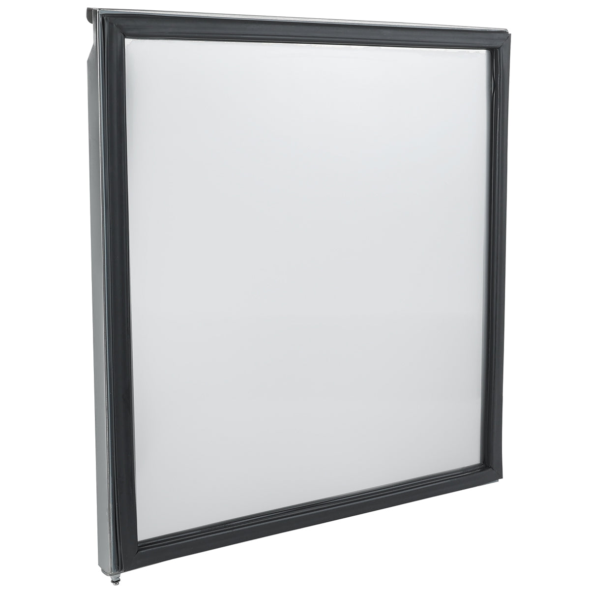 A rectangular object with a thick, dark gray frame, possibly part of an Empura Refrigeration unit, surrounds a flat, opaque white surface. The rounded-edge frame may be metal or plastic, shown against a plain white background—likely the Door (Middle).