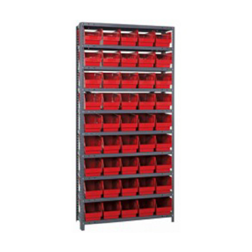 Quantum 1275-202_RED - Shelving Unit, 12"D X 36"L X 75"H, Heavy Duty