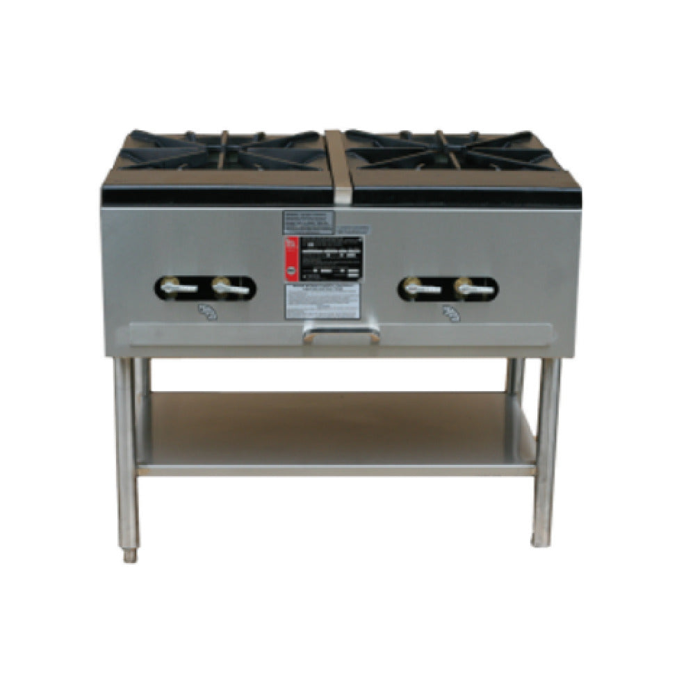 Town SR-18-2X-SS-N Double Stock Pot Range Natural Gas (2) Two Ring Burner With Cast Iron Grate