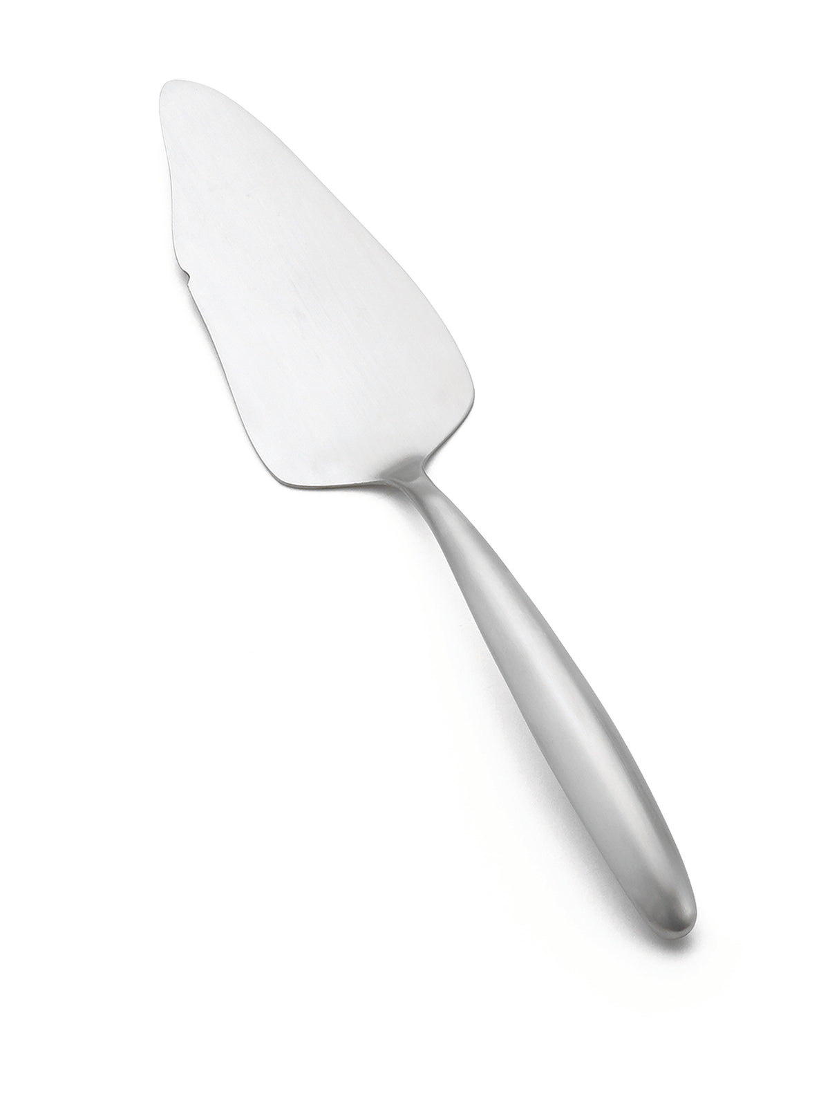 Part of the Dalton Collection, this Buffet Cake Server features a flat, triangular blade crafted from 18/8 stainless steel and a smooth, curved handle—perfect for lifting and serving pie or cake. Photographed on a white background.