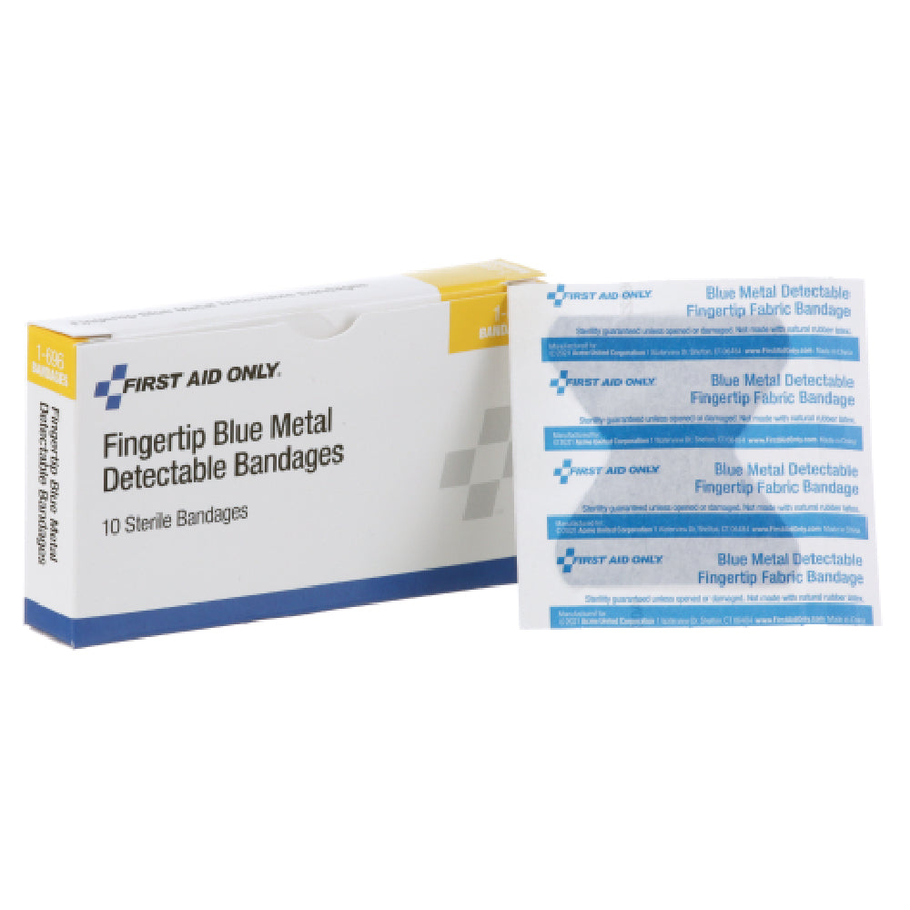 AllPoints 53901 Blu Mtl Det Fngr Bandges 10/bx