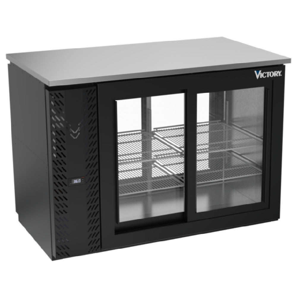 Victory VBBN48HC-GS-PT-B - Pass-Thru Back Bar Refrigerator, Two-section, 48"W X 27-7/8”D X 34"H