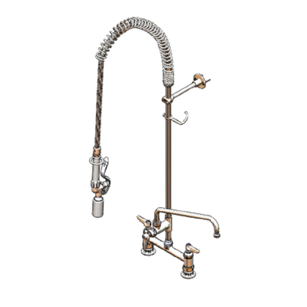 T&S Brass B-0123-12-CR-BC EasyInstall Pre-Rinse Unit Deck Mount Base 8" Adjustable Center