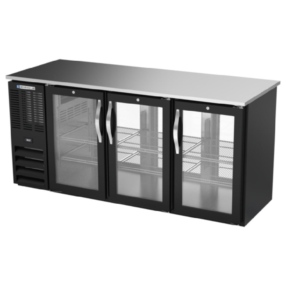 Beverage Air BBN72HC-G-PT-B - Refrigerated Back Bar Pass-Thru Storage Cabinet, Three-section