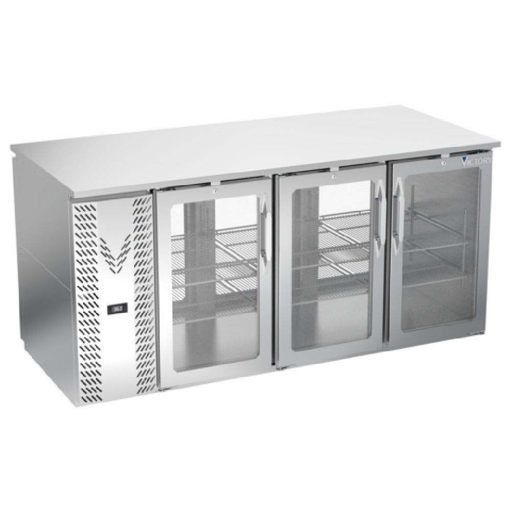 Victory VBB72HC-FG-PT-S - Pass-Thru Back Bar Refrigerator, Food Rated, Three-section