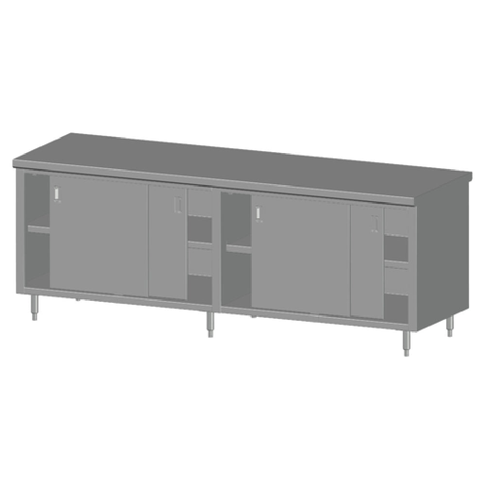 SPG 7CBT-24D - Universal Stainless Work Table, Cabinet Base With Sliding Doors, 84"W X 24"D