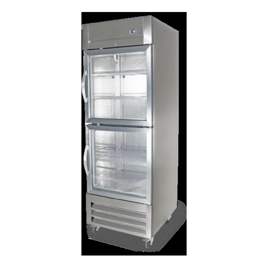 Kelvinator KCHRI27R2HGDR (738317) 2-half Glass Door 27" Long Refrigerator