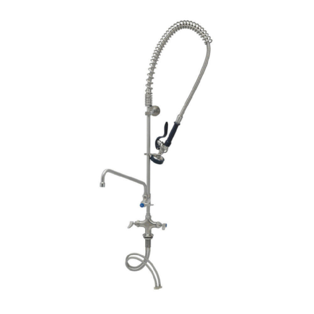 T&S Brass S-0113-A12-B EverSteel Pre-Rinse Unit: Single Hole Stainless Steel Deck Mount Mixing Faucet