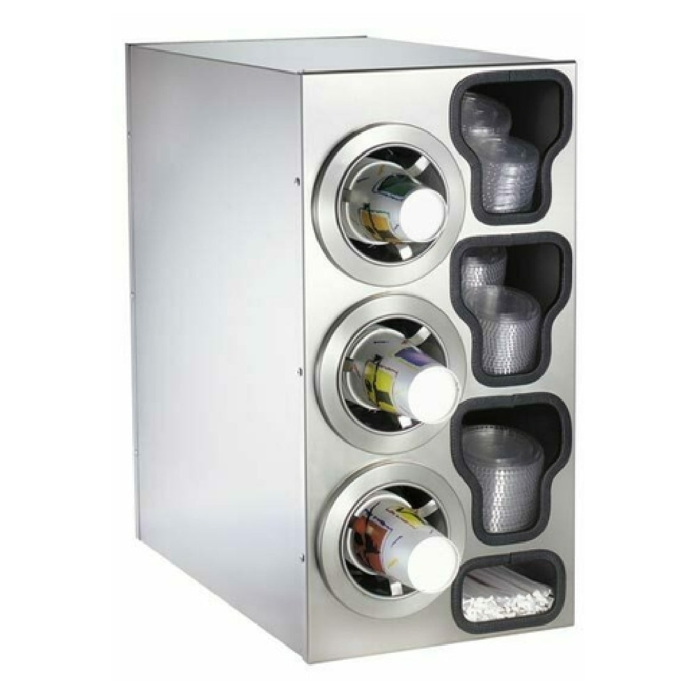 Dispense-Rite CTC-C-3LSS - Cup Dispensing Cabinet, Adjustable, (3) ADJ-2F On Left