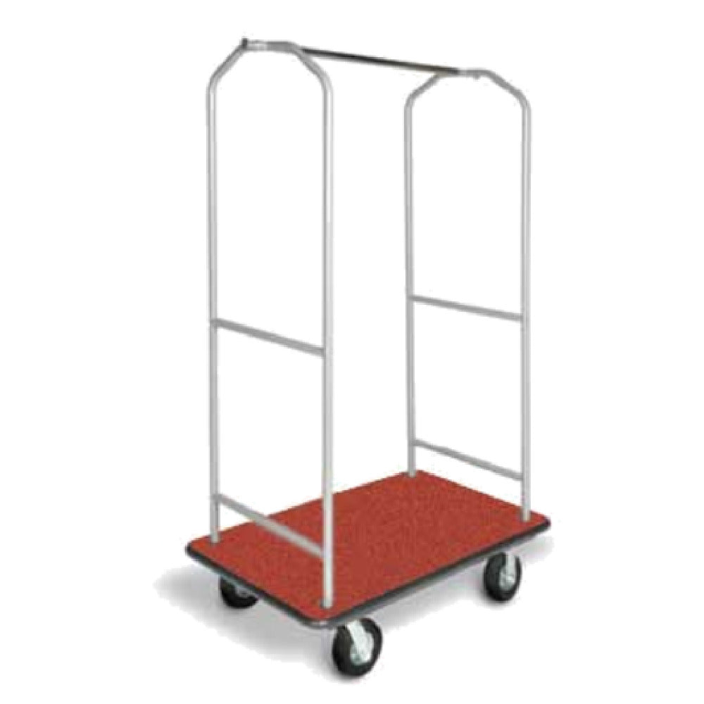 Central Specialties 2005BK-060-RED Economy Bellman's Cart 43"W X 23"D X 72-1/2" 1" Tubular Metallic Silver Frame