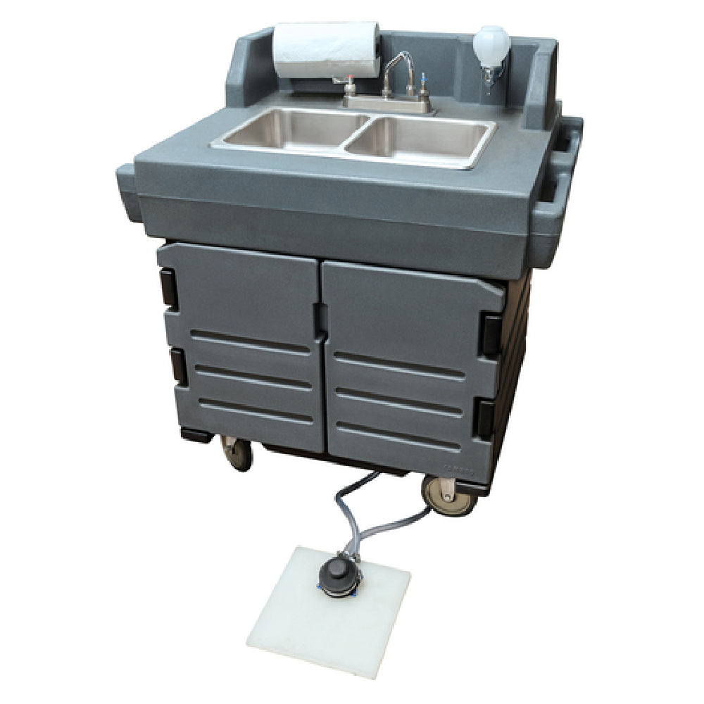 Cambro KSC402CFP191 CamKiosk® Hand Sink Cart With 2 Compartment Sink Polyethylene Construction