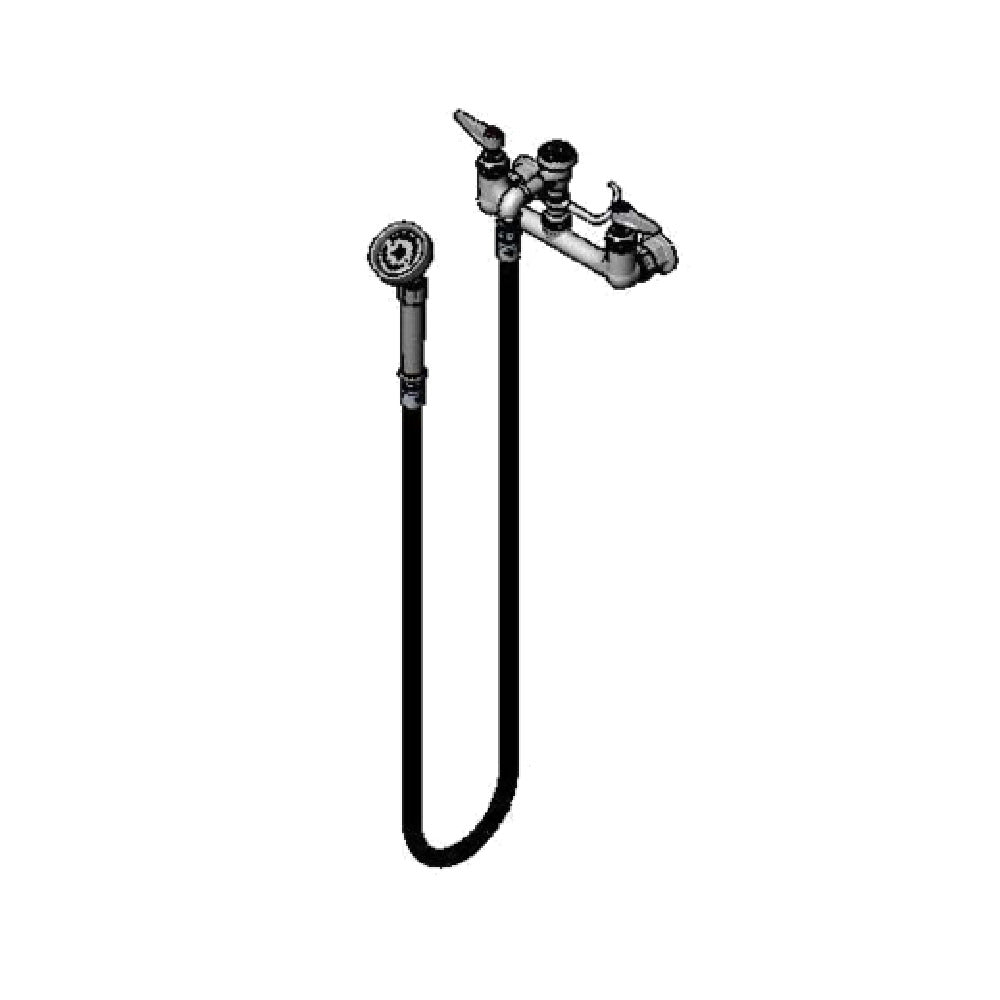 T&S Brass B-0168 Spray Assembly Wall Mounted Mixing Faucet With 8" Adjustable Centers