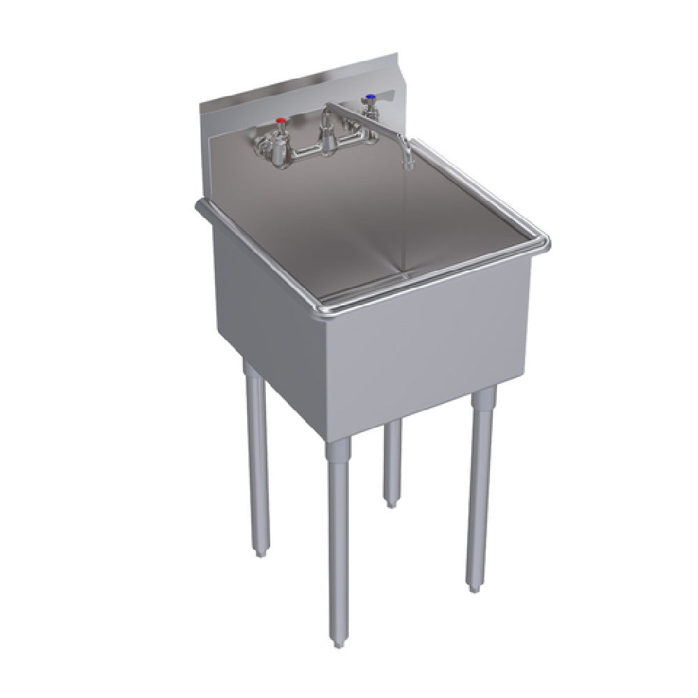 Krowne BS-1818 Royal Series Basin Sink 21"W X 21-1/2"D X 43-3/4"H 18" X 18" X 13" Deep Bowl With 3.5" Drain