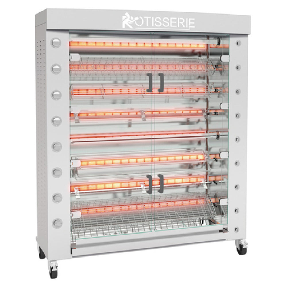 Rotisol FB1600-8G-SS FlamBoyant Infrared Rotisserie Oven Gas Floor Model