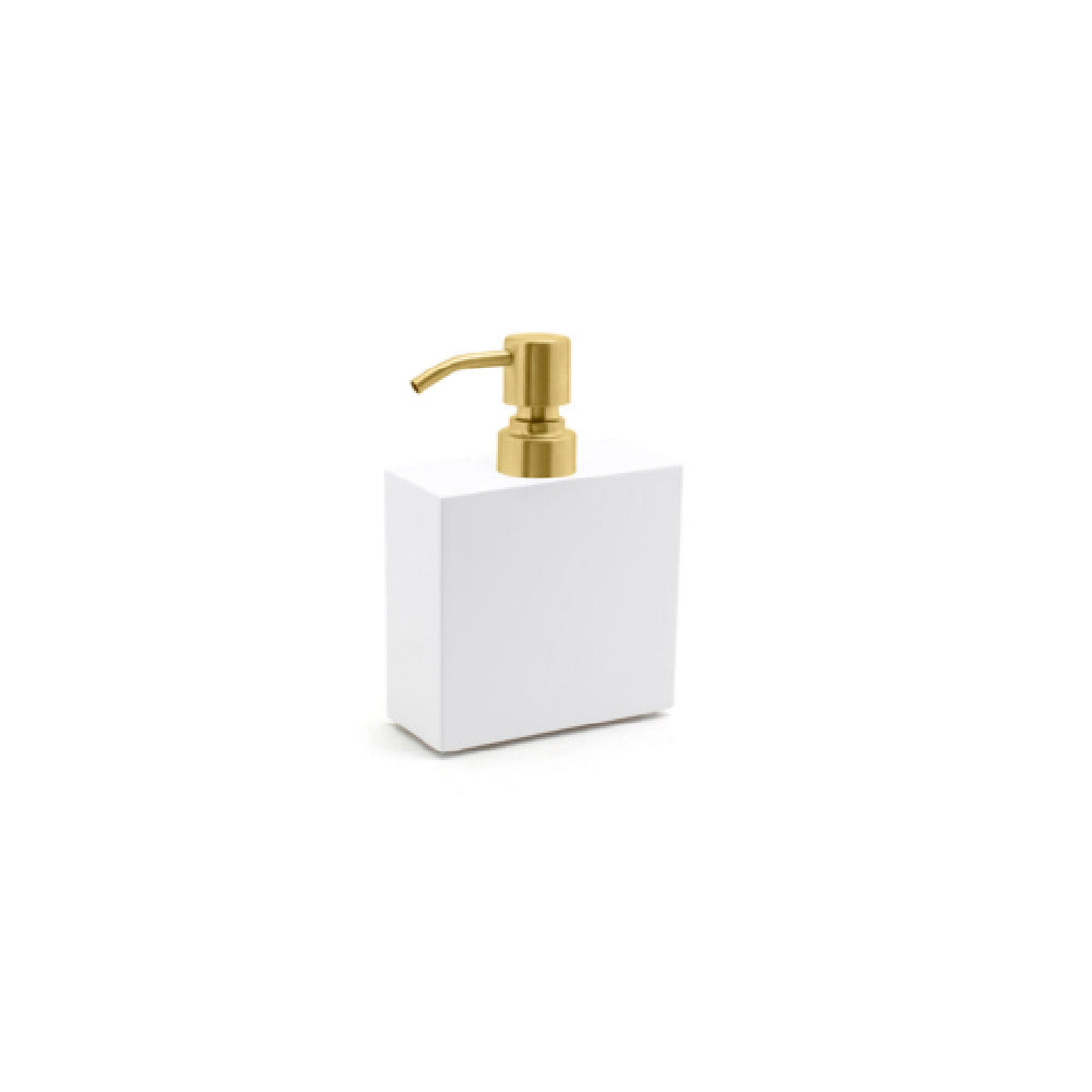 FOH RSP017WHT22 11oz New York Pump Snow With Matte Brass Top Includes One RSP102GOS22 Stainless Pump Top Matte Brass