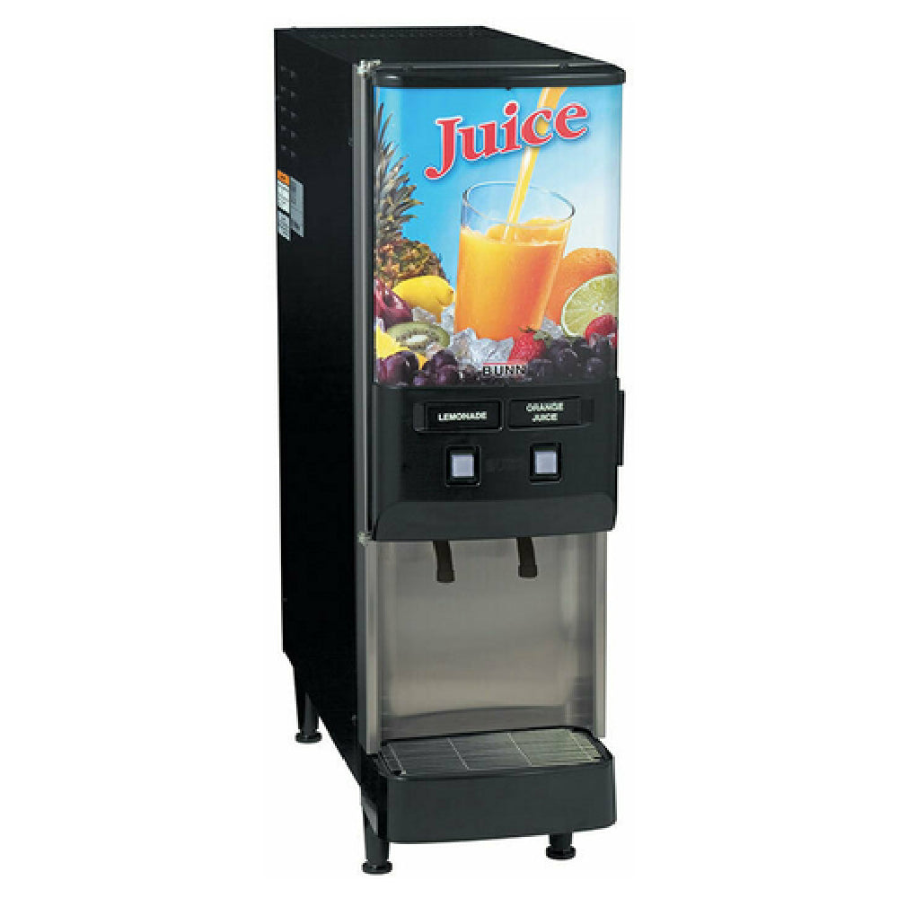 Bunn 37900.0001 JDF-2S Silver Series® 2-Flavor Cold Beverage System Push And Hold