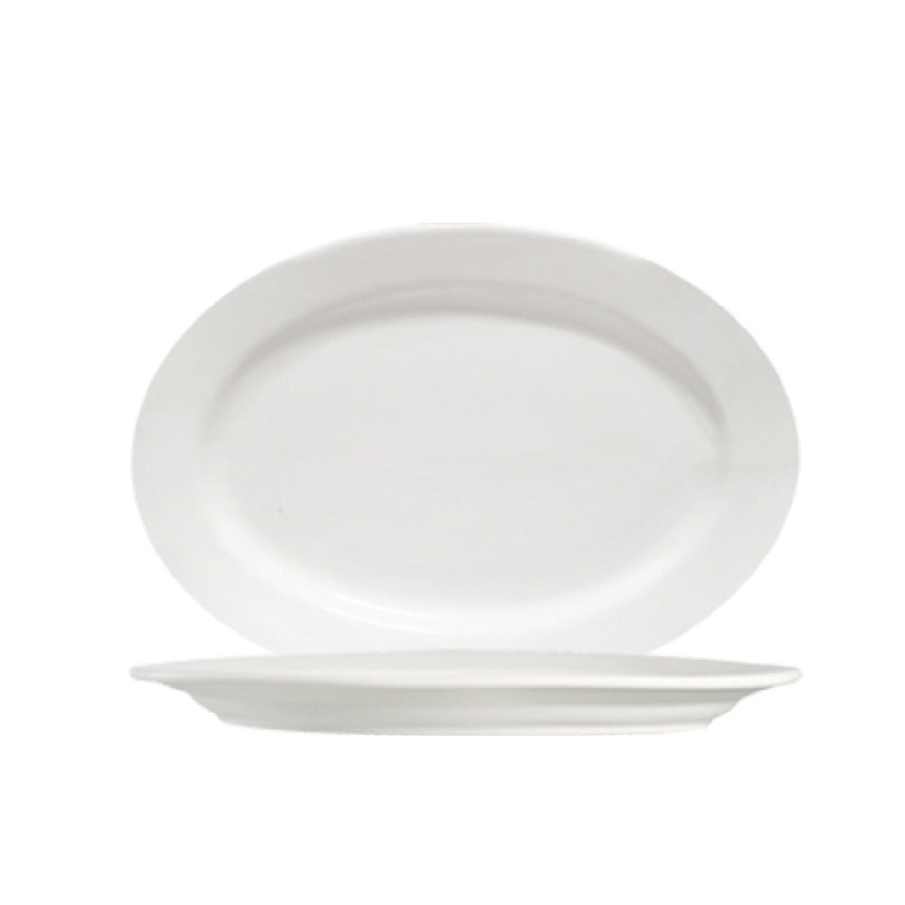 CAC China 101-14 Lincoln Platter 12-1/4"L X 8-3/4"W X 1-1/4"H Oval