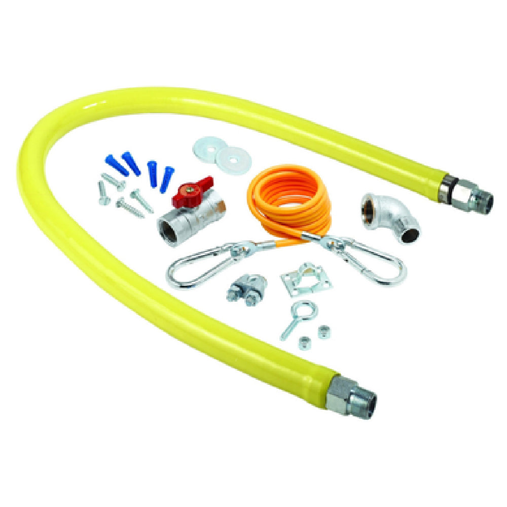 T&S Brass HG-2D-24K Safe-T-Link Gas Connector Kit 3/4" Connection 24" Hose