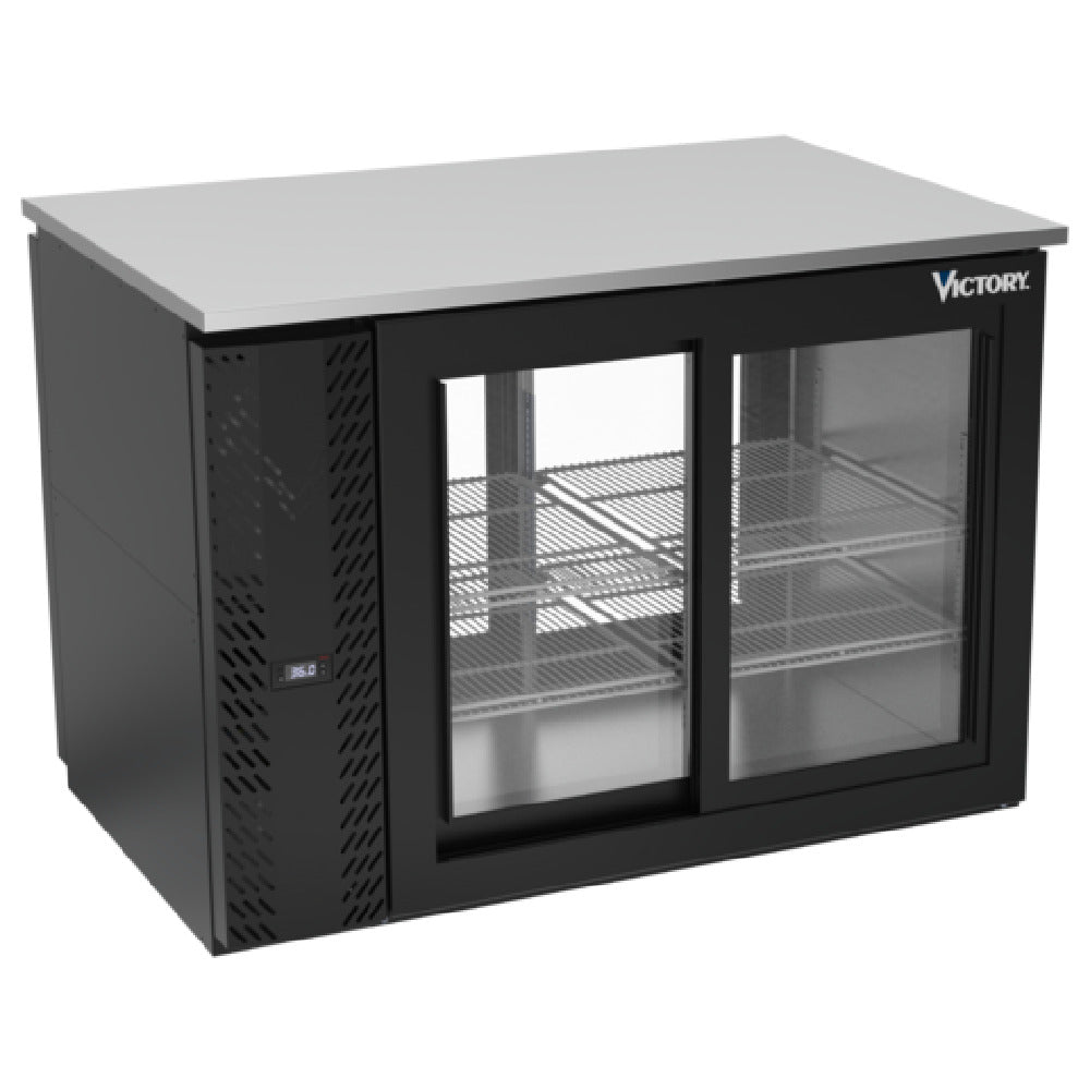 Victory VBB48HC-F-GS-PT-B - Pass-Thru Back Bar Refrigerator, Food Rated, Two-section