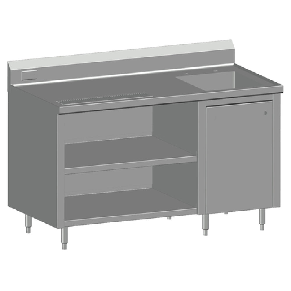 SPG BC-60R - Universal Stainless Beverage Counter, 60" Long, 30" Wide
