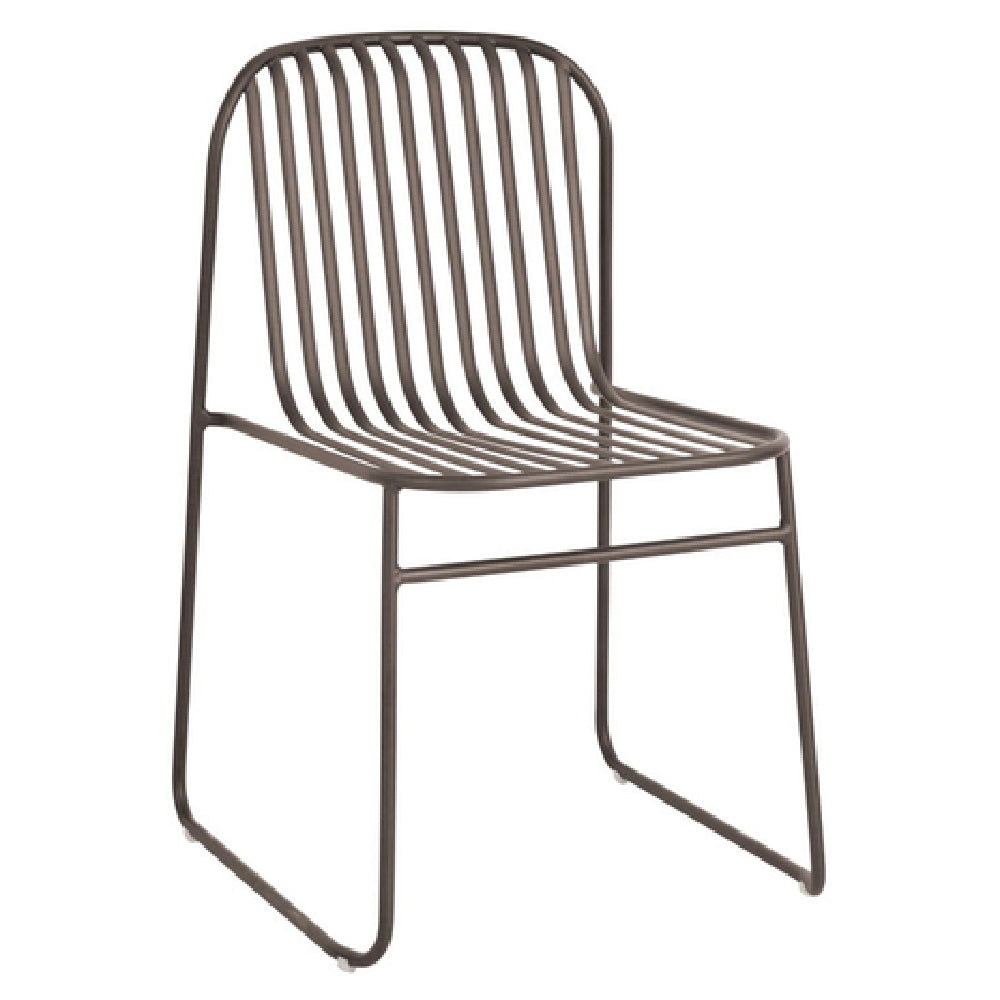 Emuamericas, Llc E434-24 - Riviera Stacking Side Chair, Outdoor/indoor, Slatted Wrought Iron Back And Seat