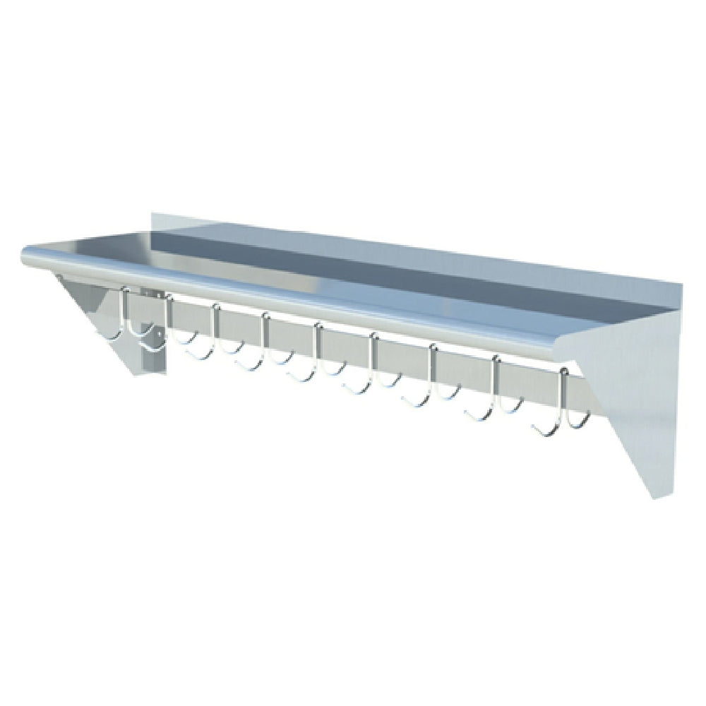 Sapphire Manufacturing SMWP-1296 Overshelf With Pot Rack Wall-mounted 96"W X 12"D